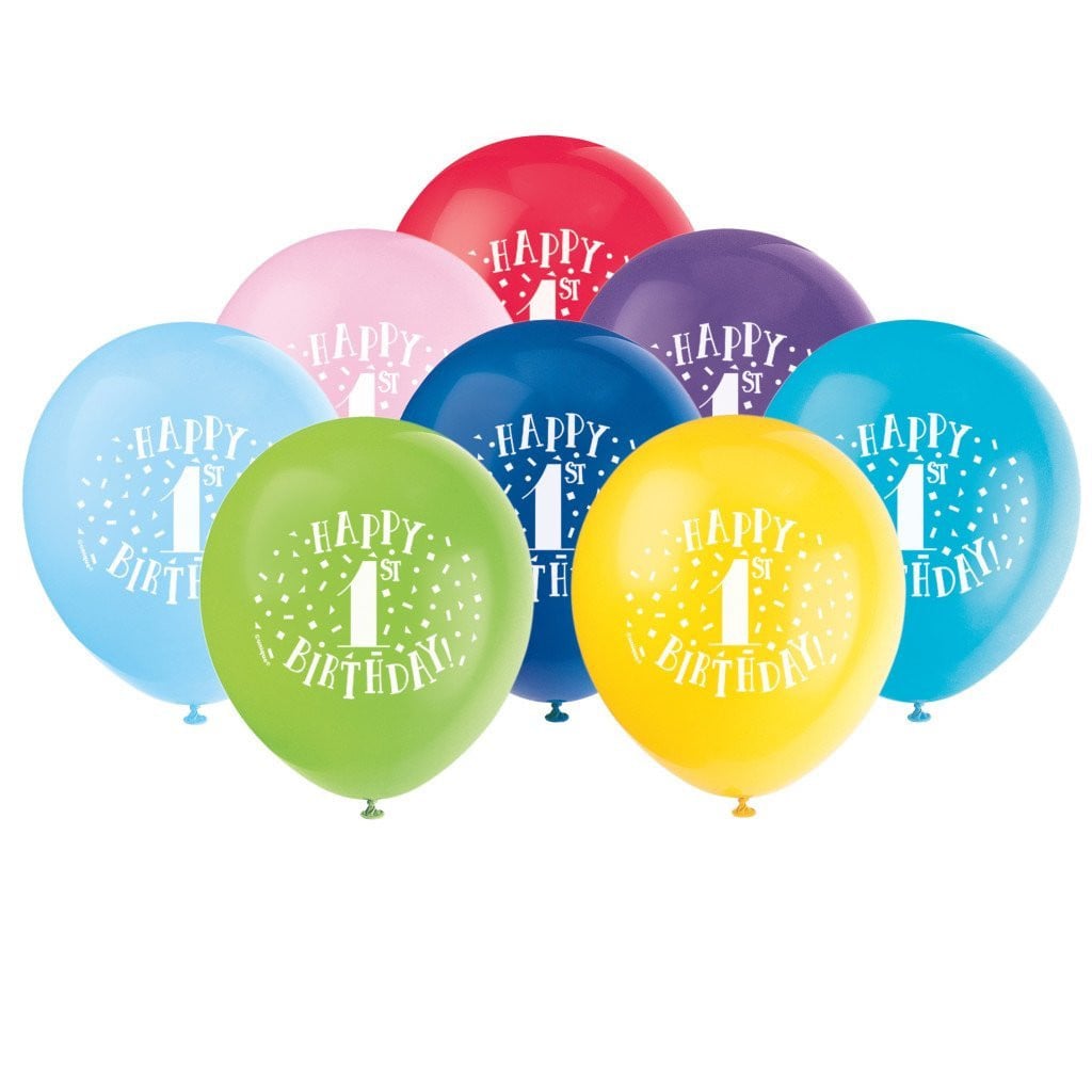 Latex Balloons 12in 8ct, Fun Happy 9th Birthday 