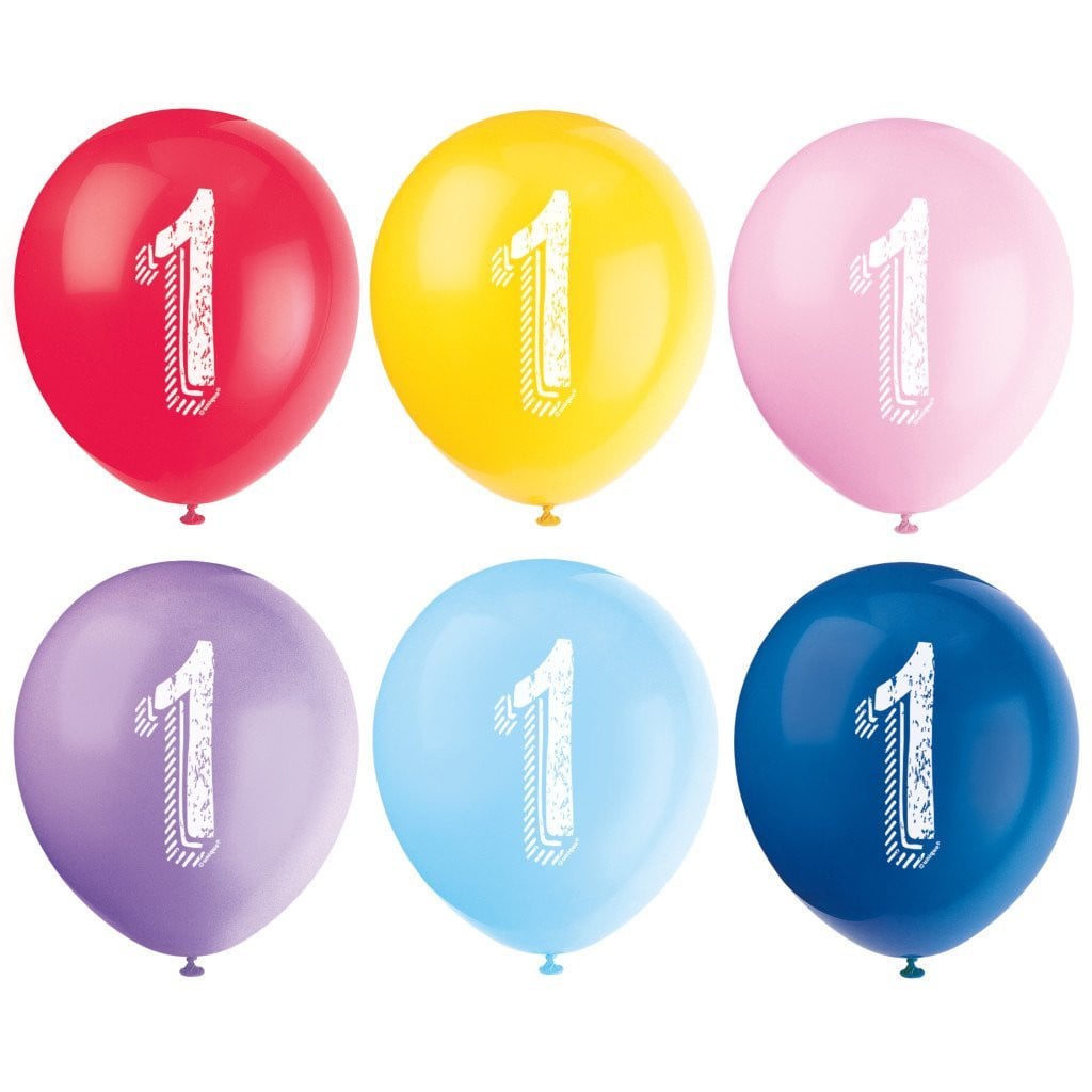 Latex Balloons 12in 6ct, Chalk Design Number 1 