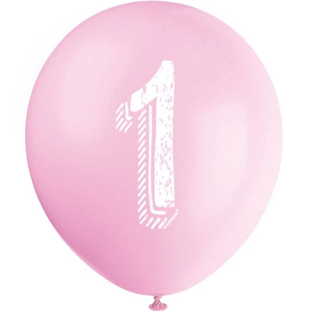 Latex Balloons 12in 6ct, Pink Chalk Design Number 1 