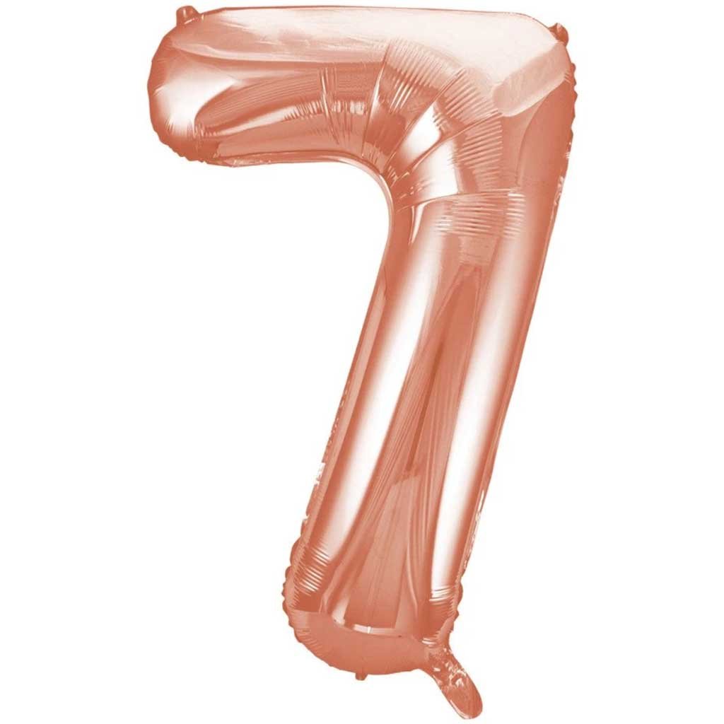 Rose Gold Number 7 Shaped Foil Balloon, 34in 