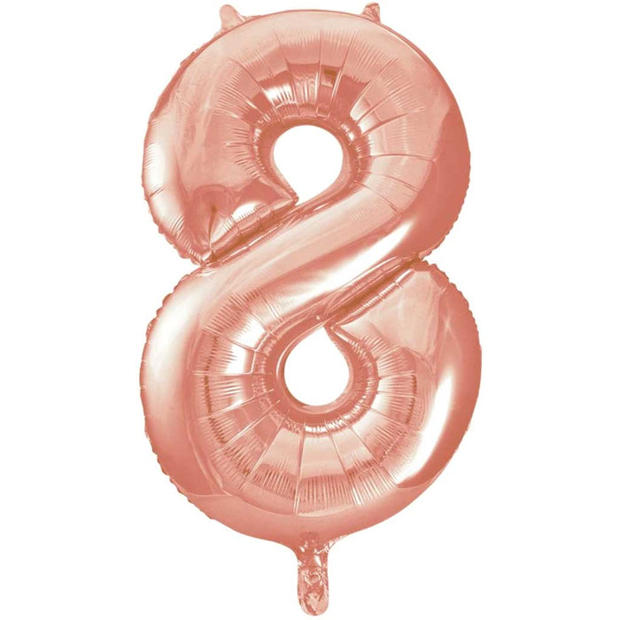 Rose Gold Number 8 Shaped Foil Balloon, 34in 