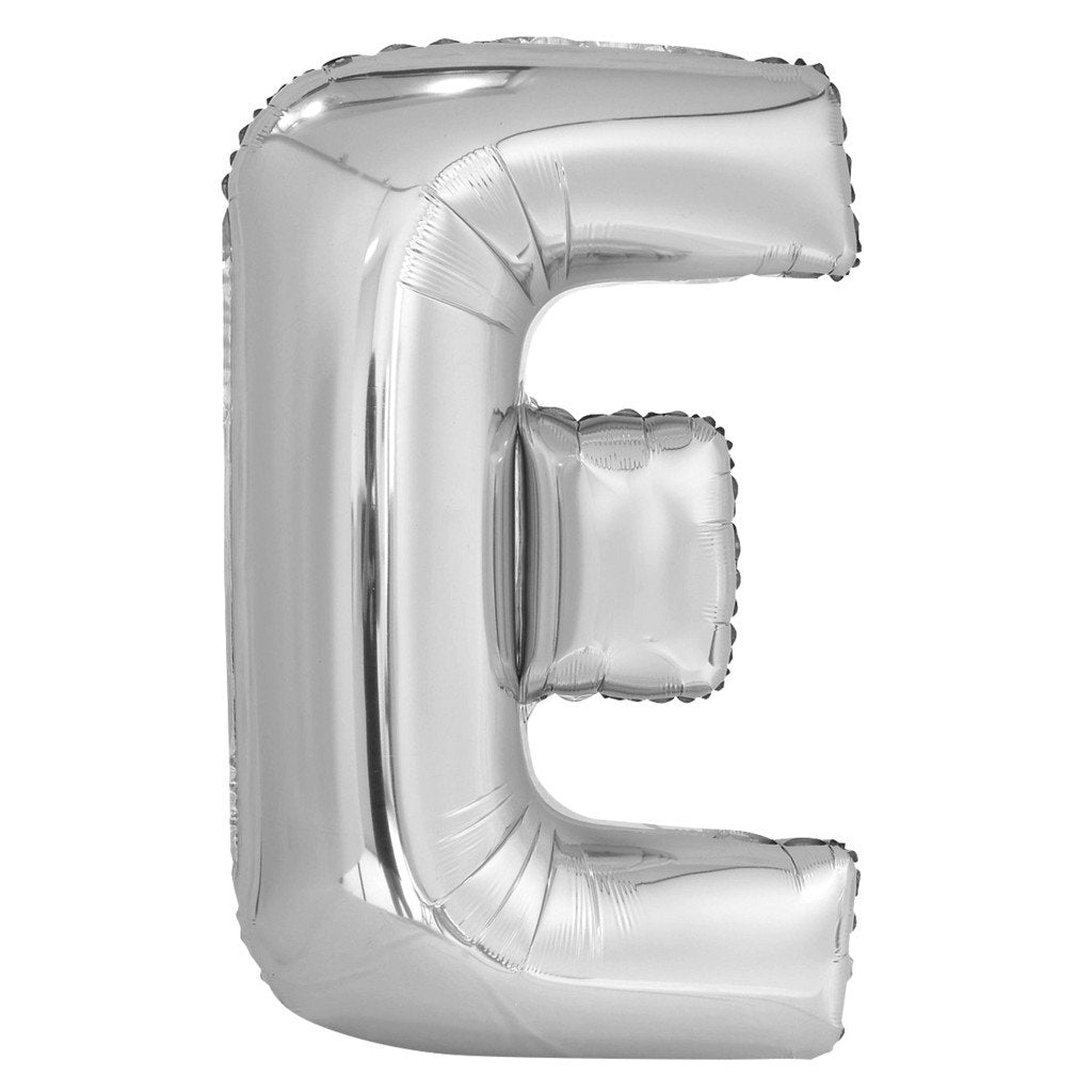 FOIL BALLOON LETTER E 34IN SILVER 