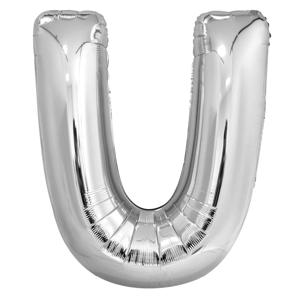 Silver Letter U Shaped Foil Balloon 34 