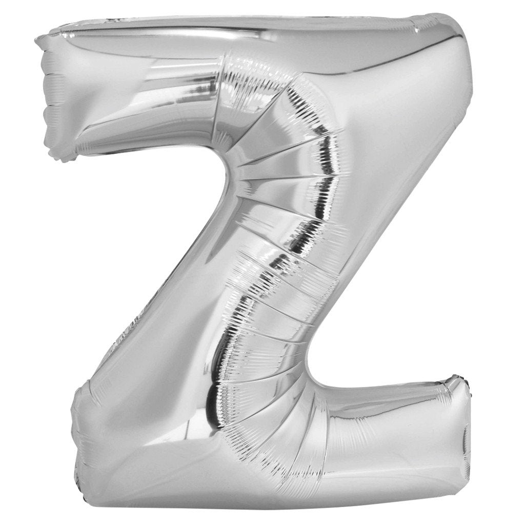 Silver Letter Z Shaped Foil Balloon 34in 