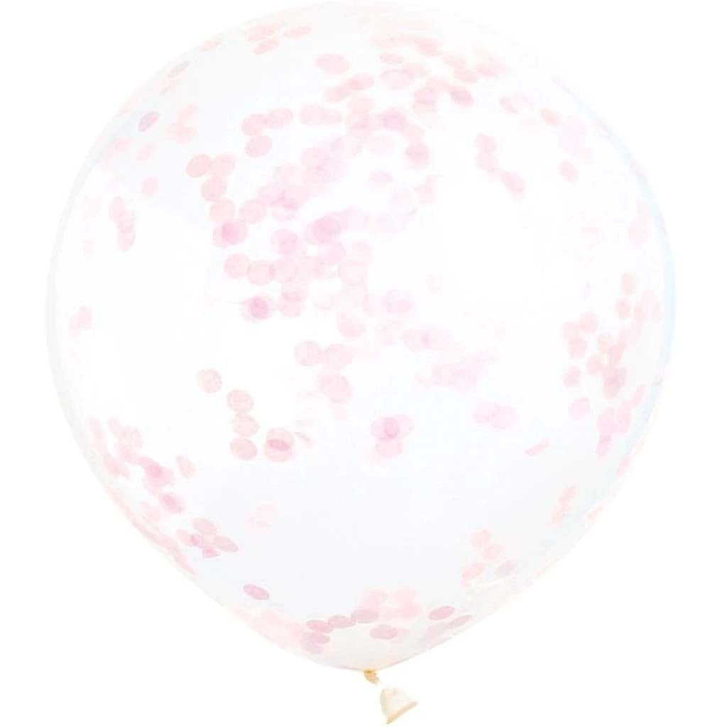 Clear Latex Balloons with Lovely Pink Confetti 12in, 6ct