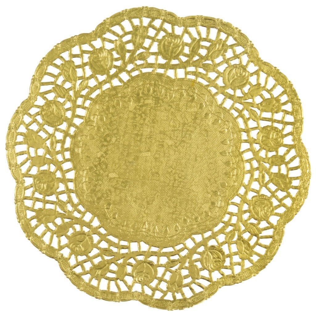 Foil Doilies 8.25in 4ct, Gold 