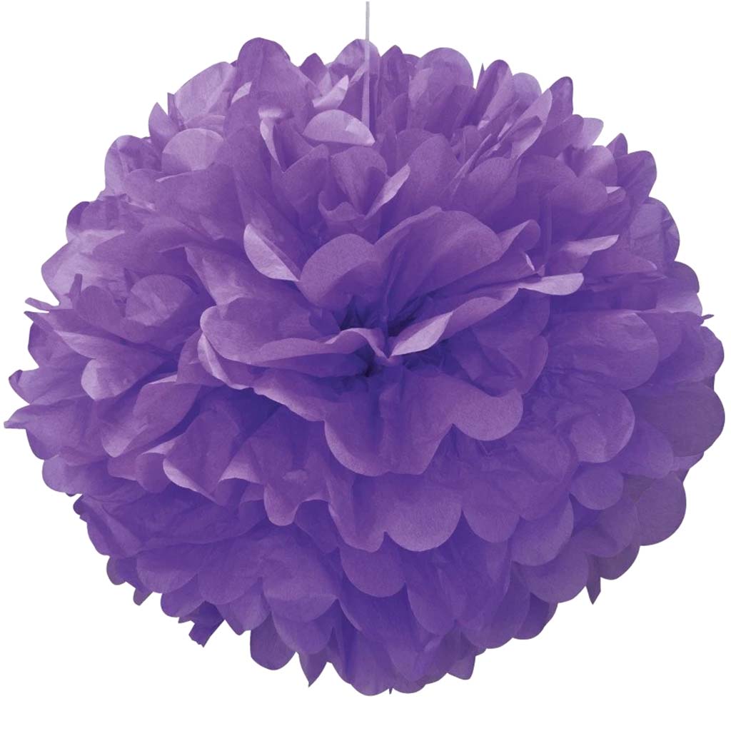 Puff Decorations Neon Purple, 16in 