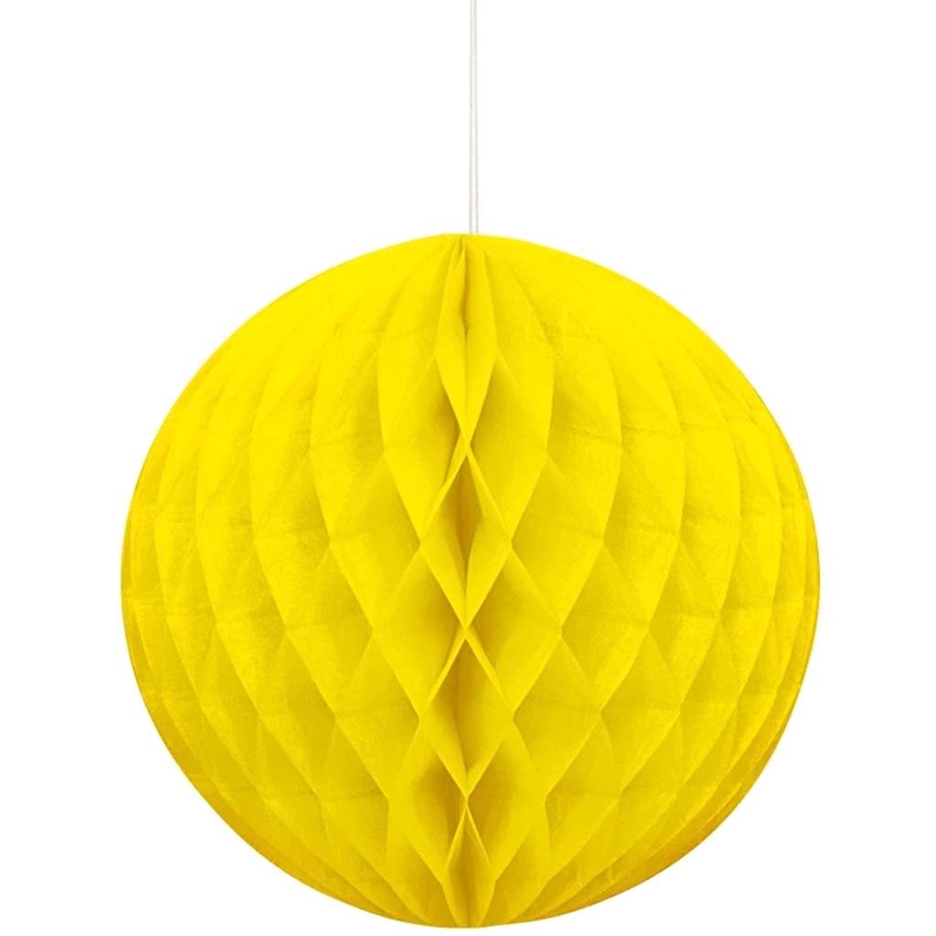 Honeycomb Ball Neon Yellow Solid 8in 