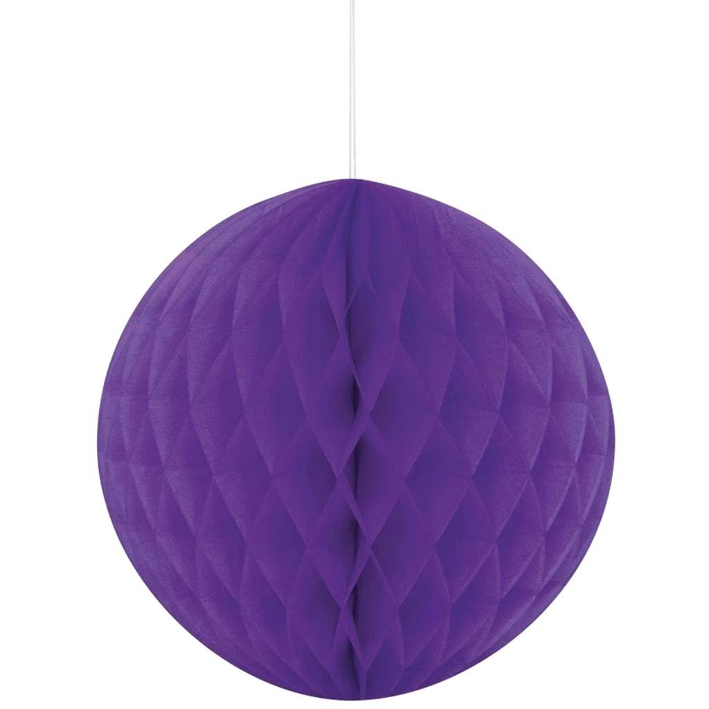 Honeycomb Ball Neon Purple Solid 8in 