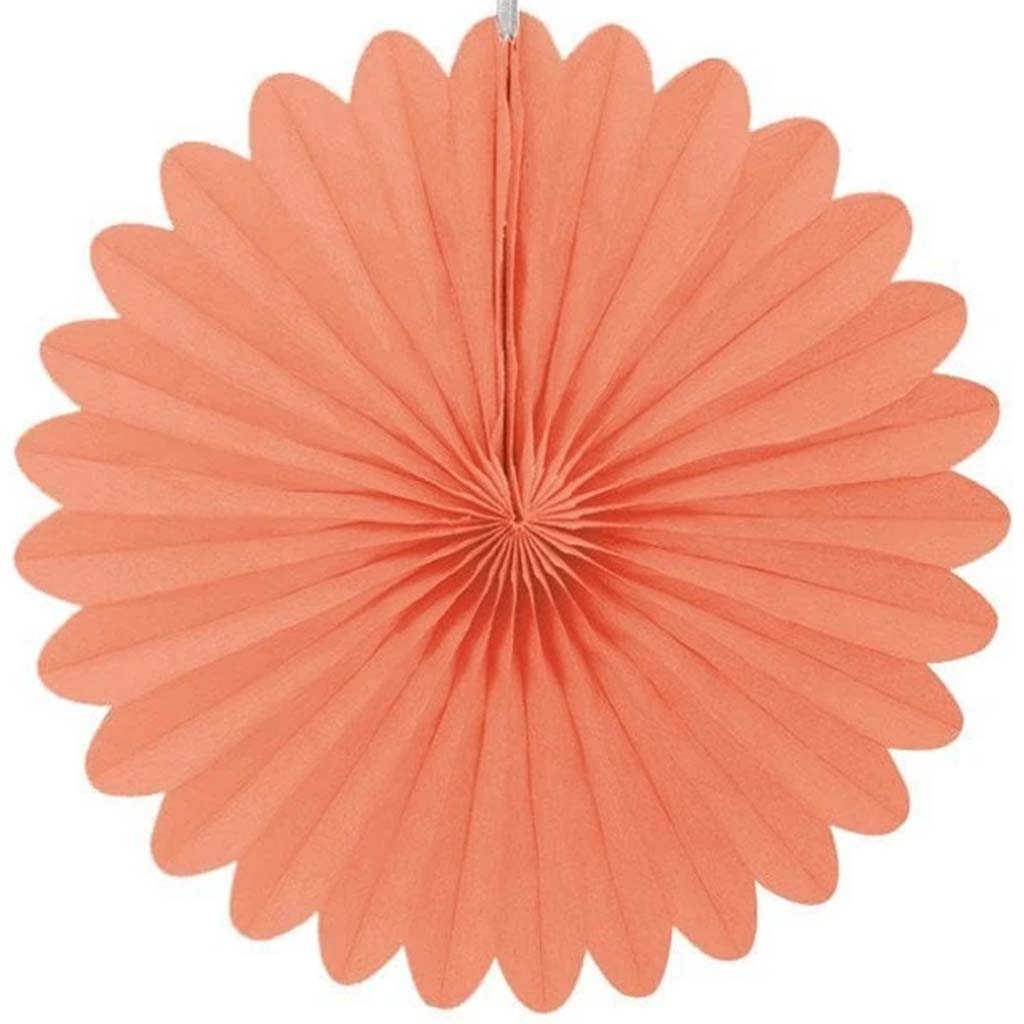 Paper Fan 6in Coral 