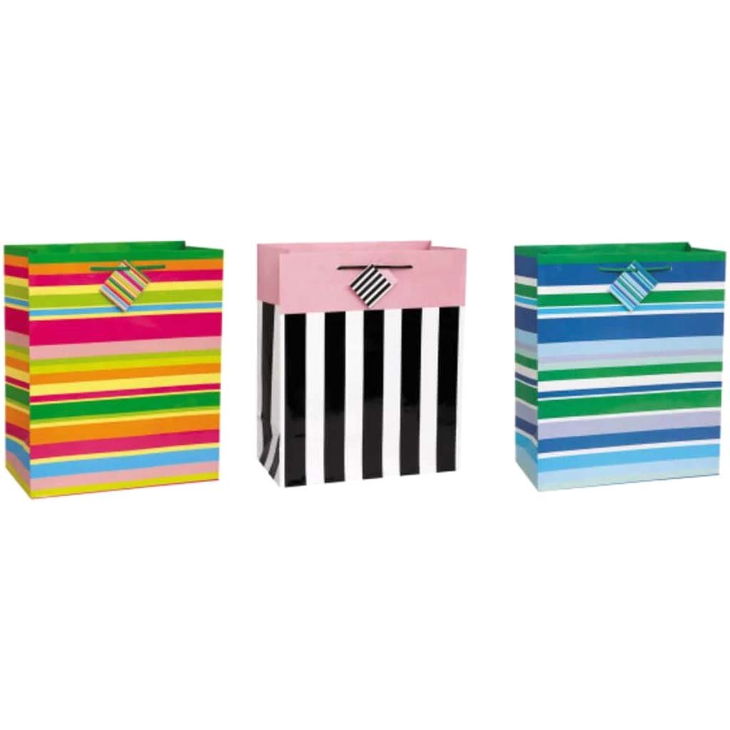 Party Stripes Giftbag, Pink and Black