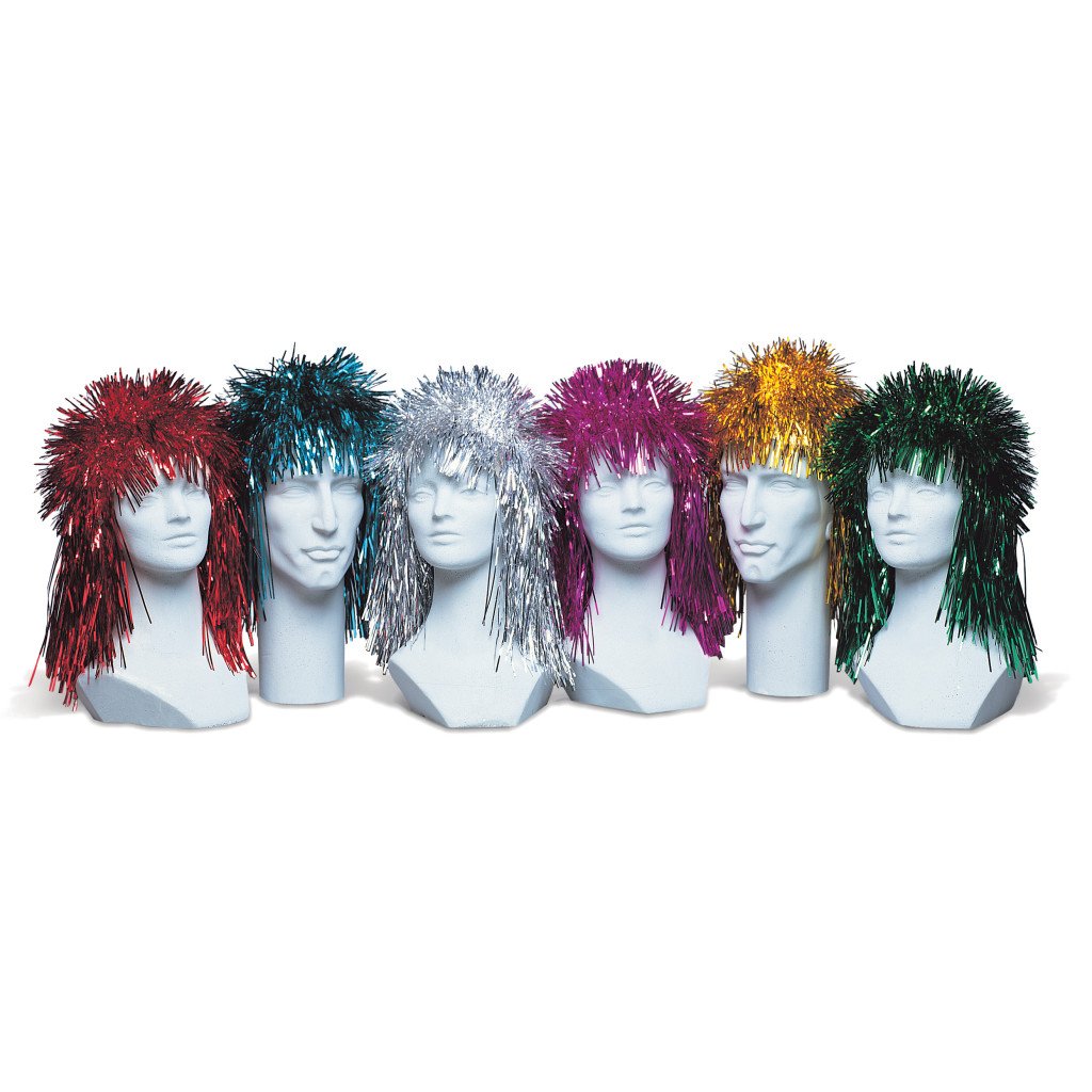 Punk Foil Wigs, Assorted Colors 