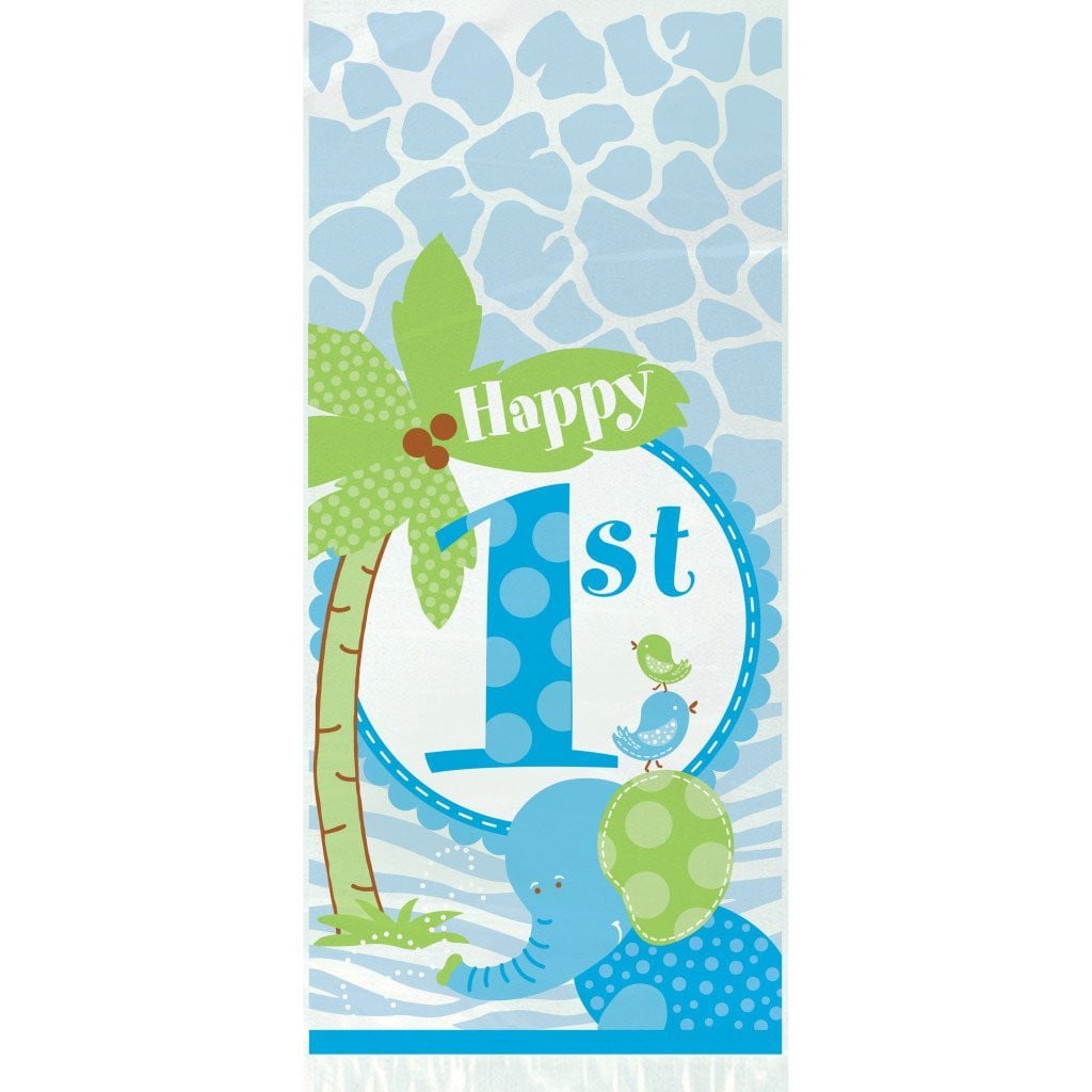 Cellophane Bags 20ct, Blue Safari 1st Birthday 