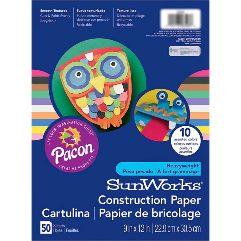 Sunworks Construction Paper 9in x 12in Assorted Colors