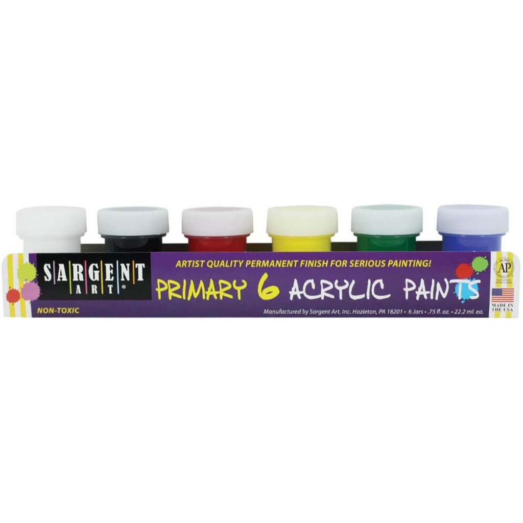 Acrylic Primary Paint Set 6ct