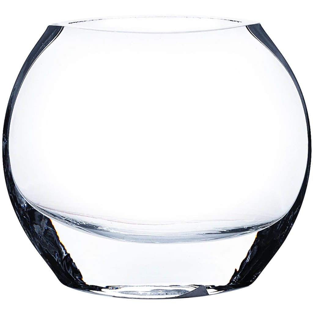 Clear Moon Bowl Vase, H3.5in X L4in X W1.75in