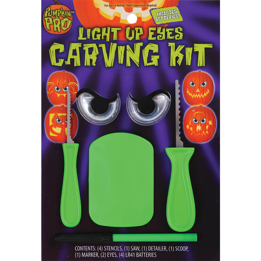 Mr. Pumpkin Light Up Eyes Carving Set 