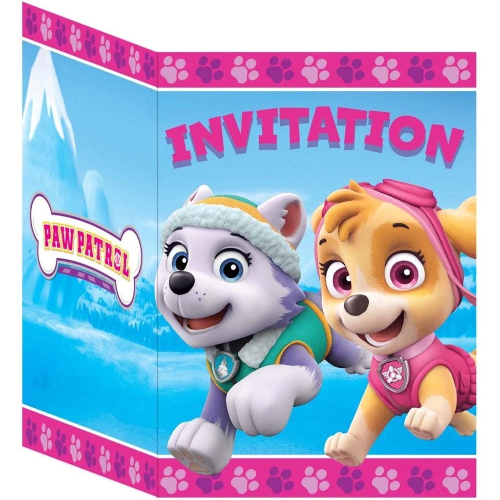 Paw Patrol Girl Invitations, 8ct 