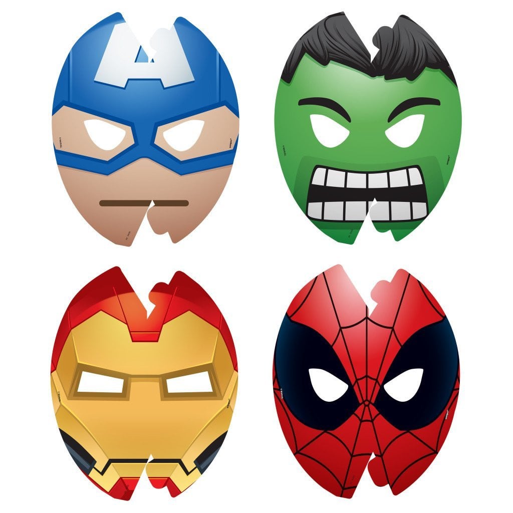 Party Masks 8ct, Marvel Emoticon 