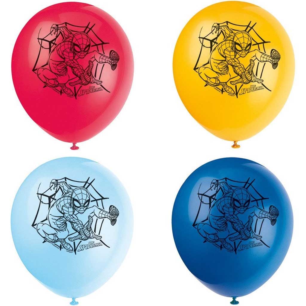 Latex Balloons 12in 8ct, Spiderman 