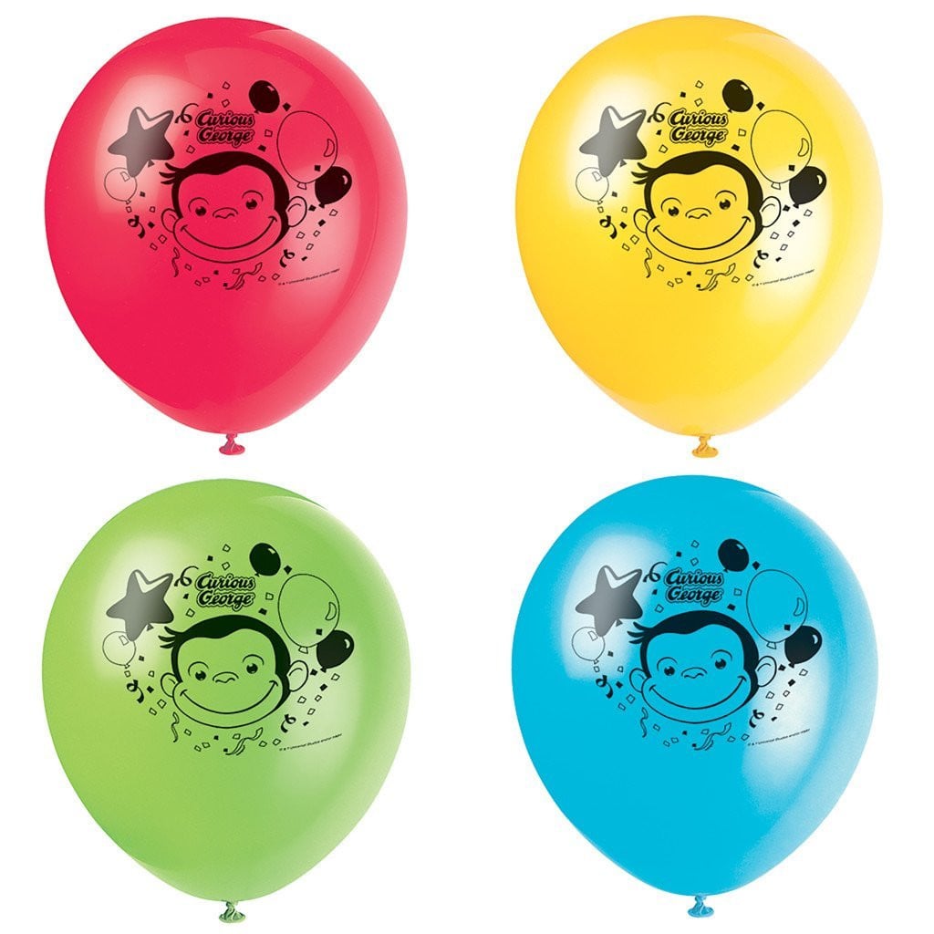 Latex Balloons 12in 8ct, Curious George 