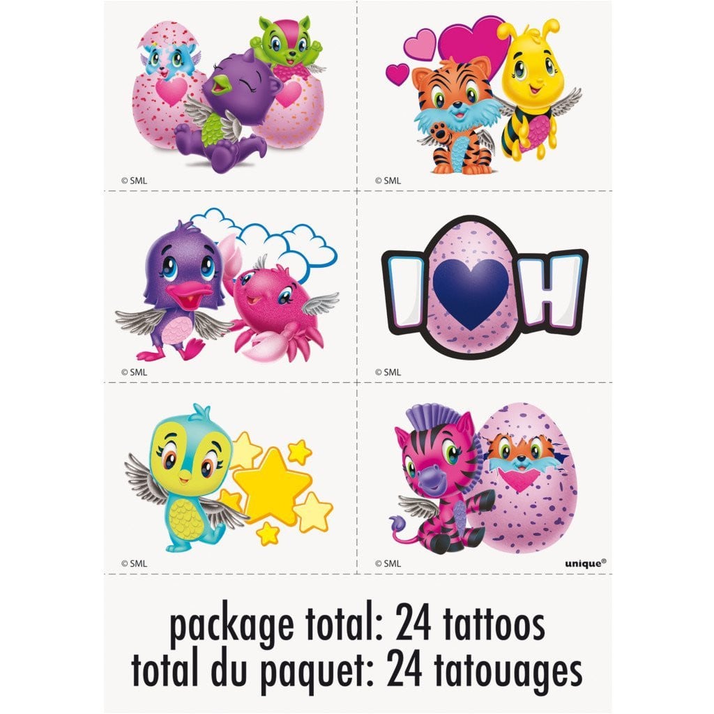 Hatchimals Tattoo Sheet, 4ct 