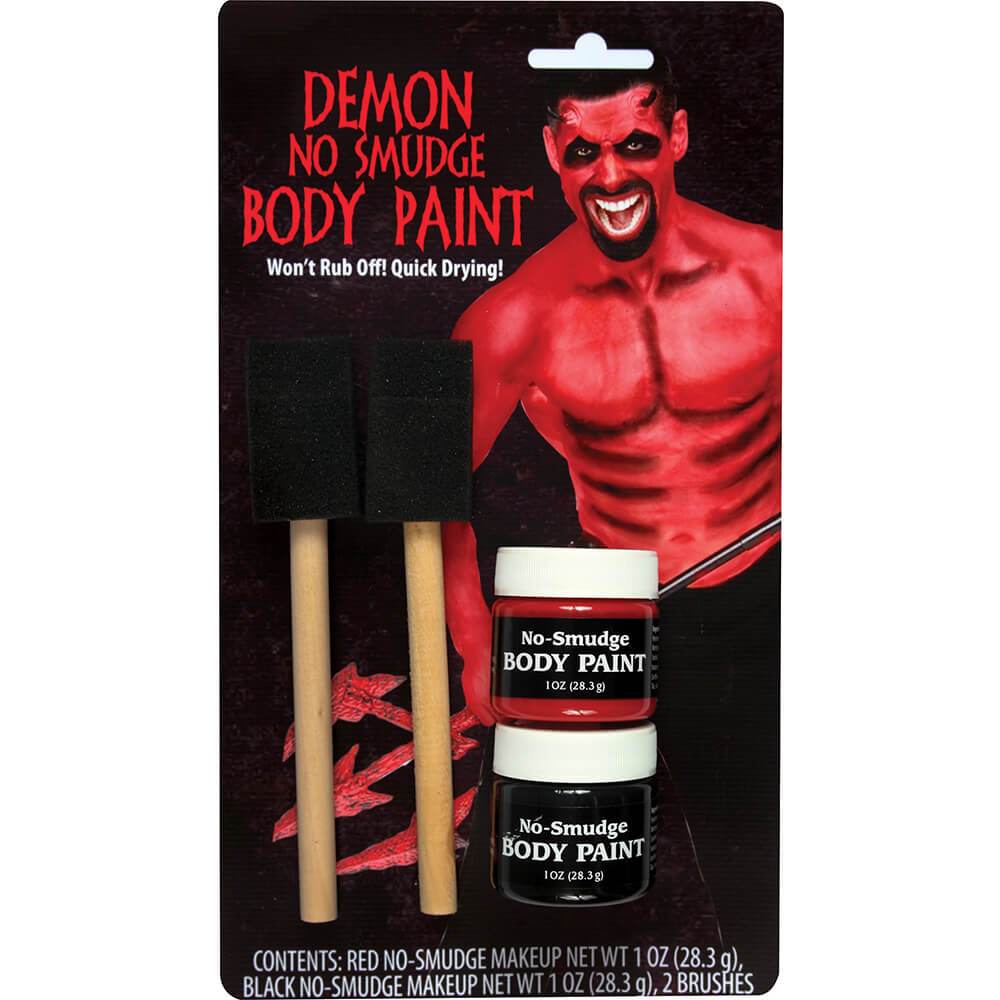 No Smudge Body Paint with Brush Devil Red 