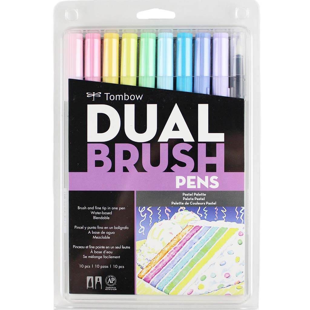 Dual Brush Pens Pastel Set of 10