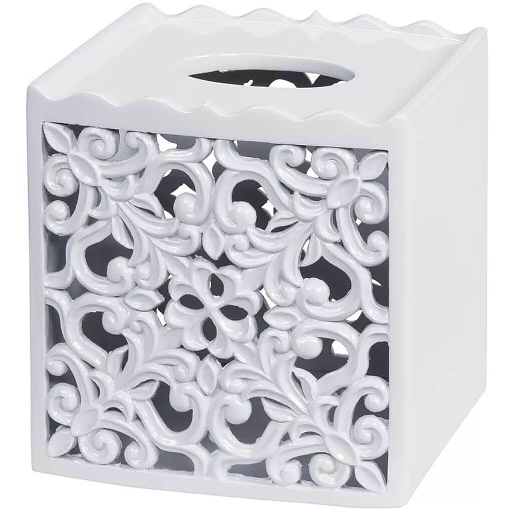 Belle Resin Tissue Dispenser, White