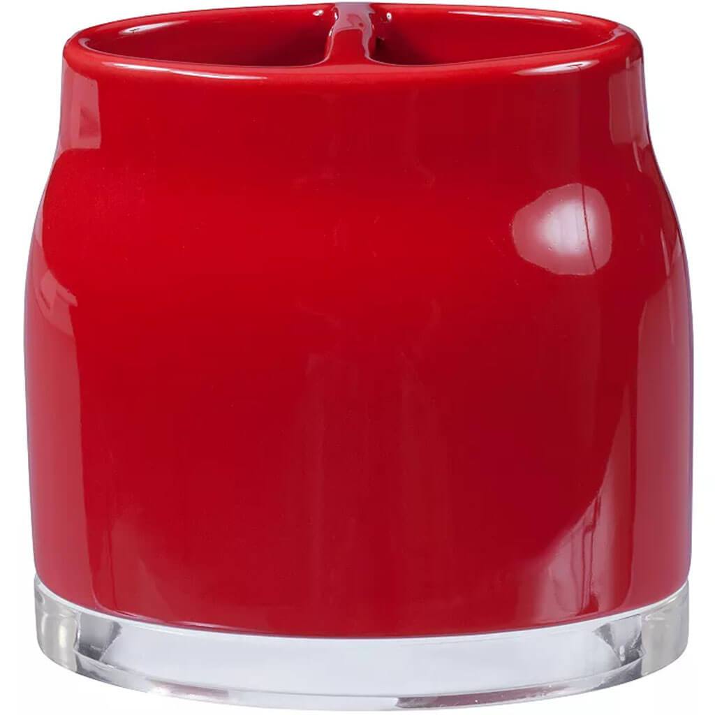 Gem Ceramic Toothbrush Holder, Red