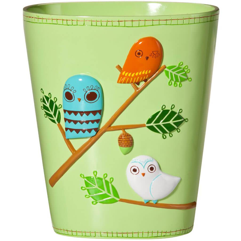 Give a Hoot Resin Waste Basket