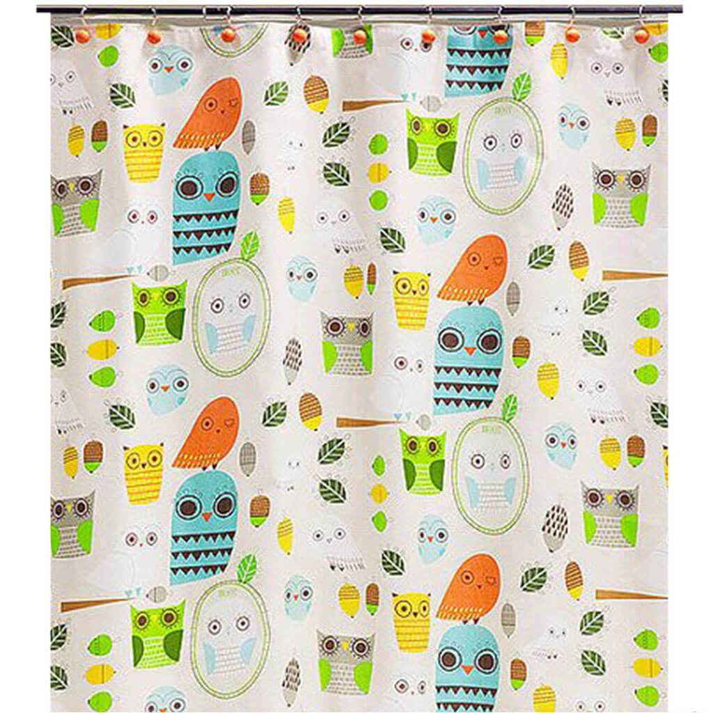 Give a Hoot Shower Curtain 100% Cotton