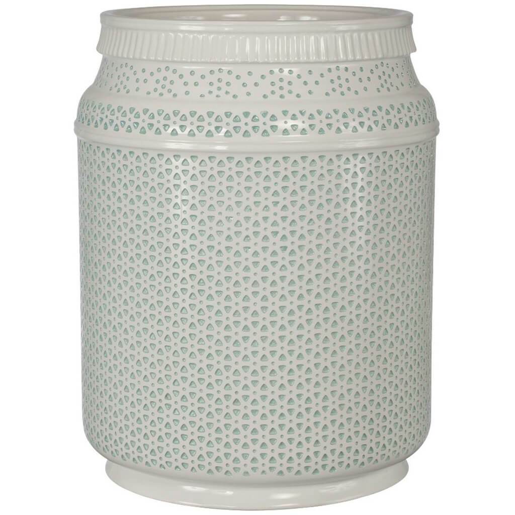 Nomad (Boho)Ceramic Waste Basket, Aqua