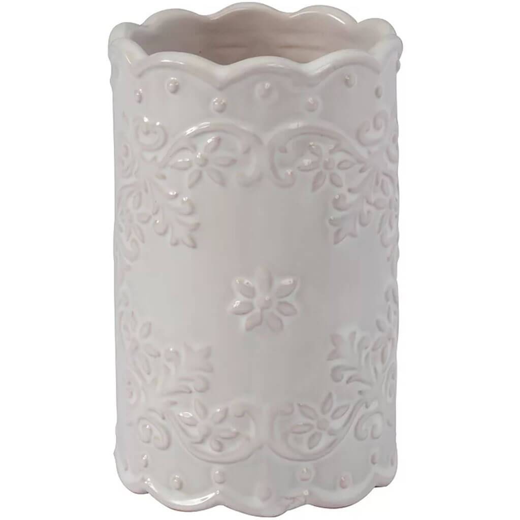 Ruffles Ceramic Tumbler, White