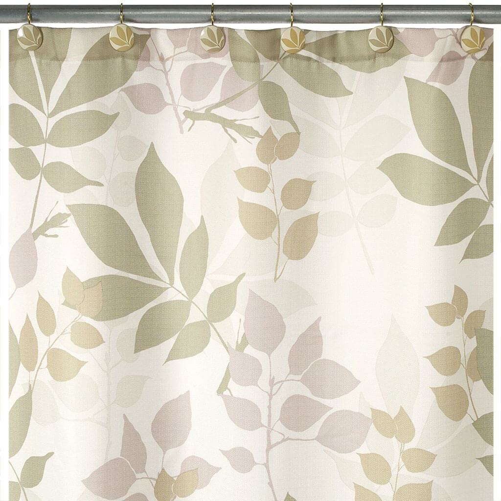 Shadow Leaves Shower Curtain 100%Polyester Nat/Green