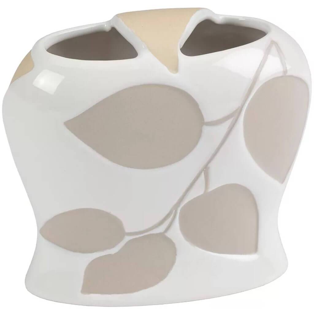 Shadow Leaves Ceramic Toothbrush Holder