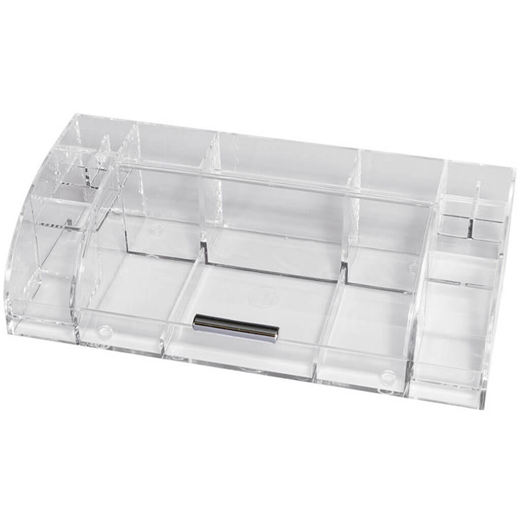 Cosmetic Flip-Top Bathroom Organizer, Clear