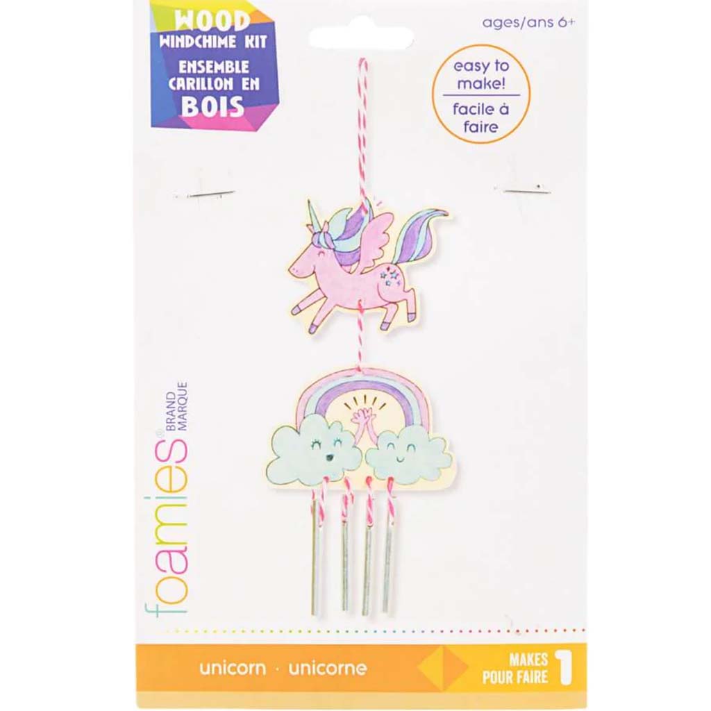 WOOD WINDCHIME UNICORN 