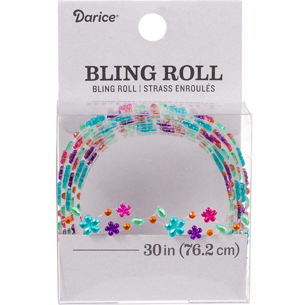 BLING STKR ROLL FLOWER MIX 