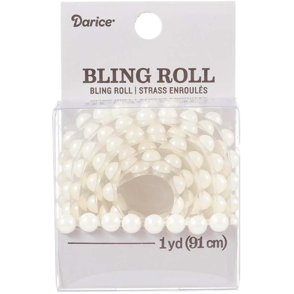 BLING STKR ROLL SGL ROW PEARL 