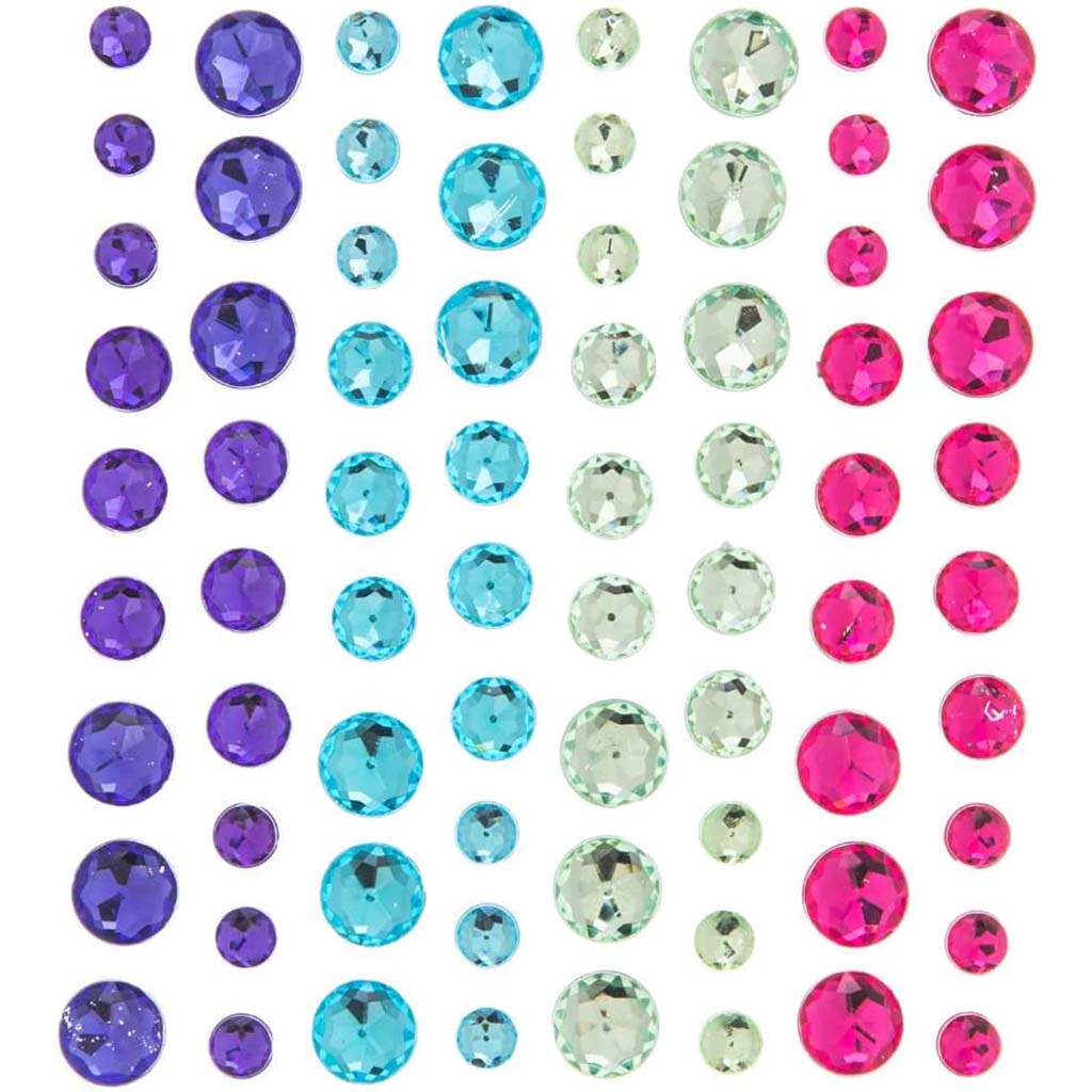 Brights Rhinestone Bling Stickers: Asst. Sizes, 72 Pc