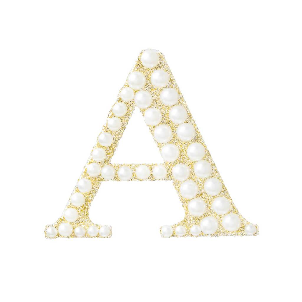 BLING STKR PEARL GLD MONOGR A 