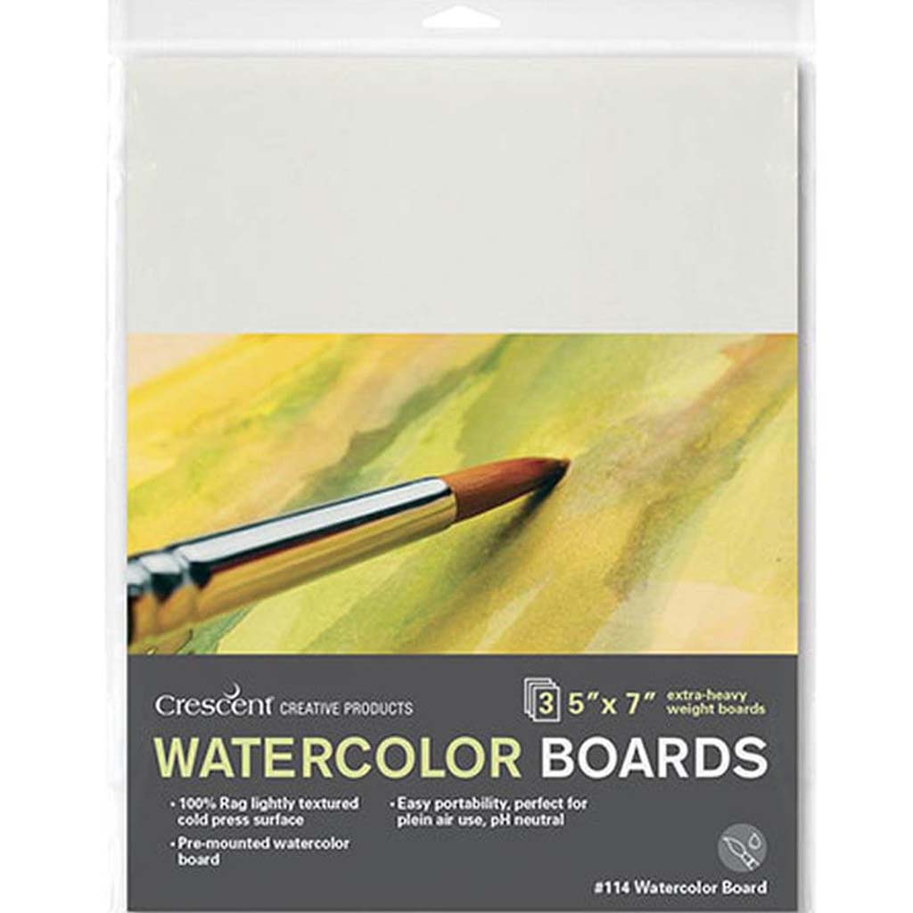 Watercolor Board 5in x 7in White Set of 3