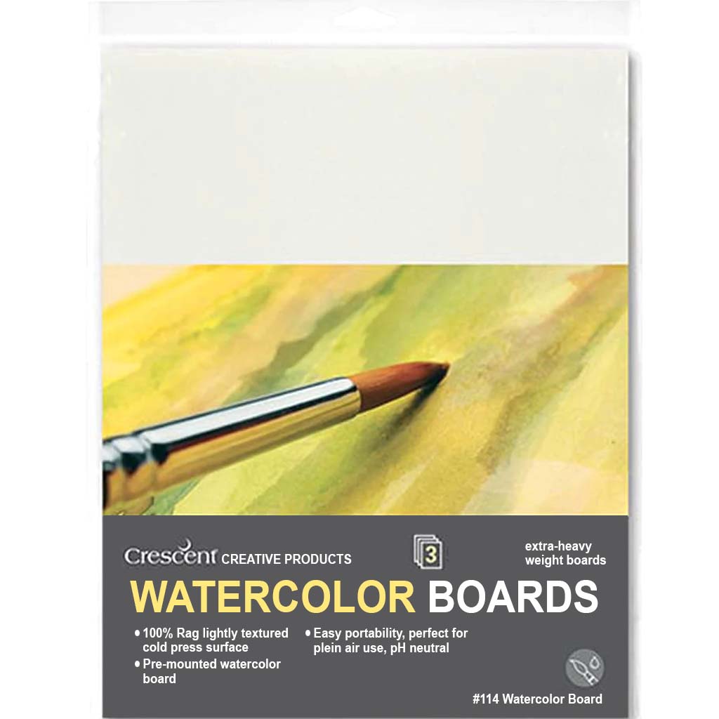 Watercolor Board 8in x 10in White Set of 3