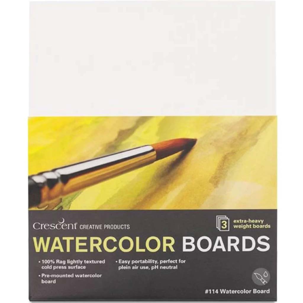 Watercolor Board 9in x 12in White Set of 3