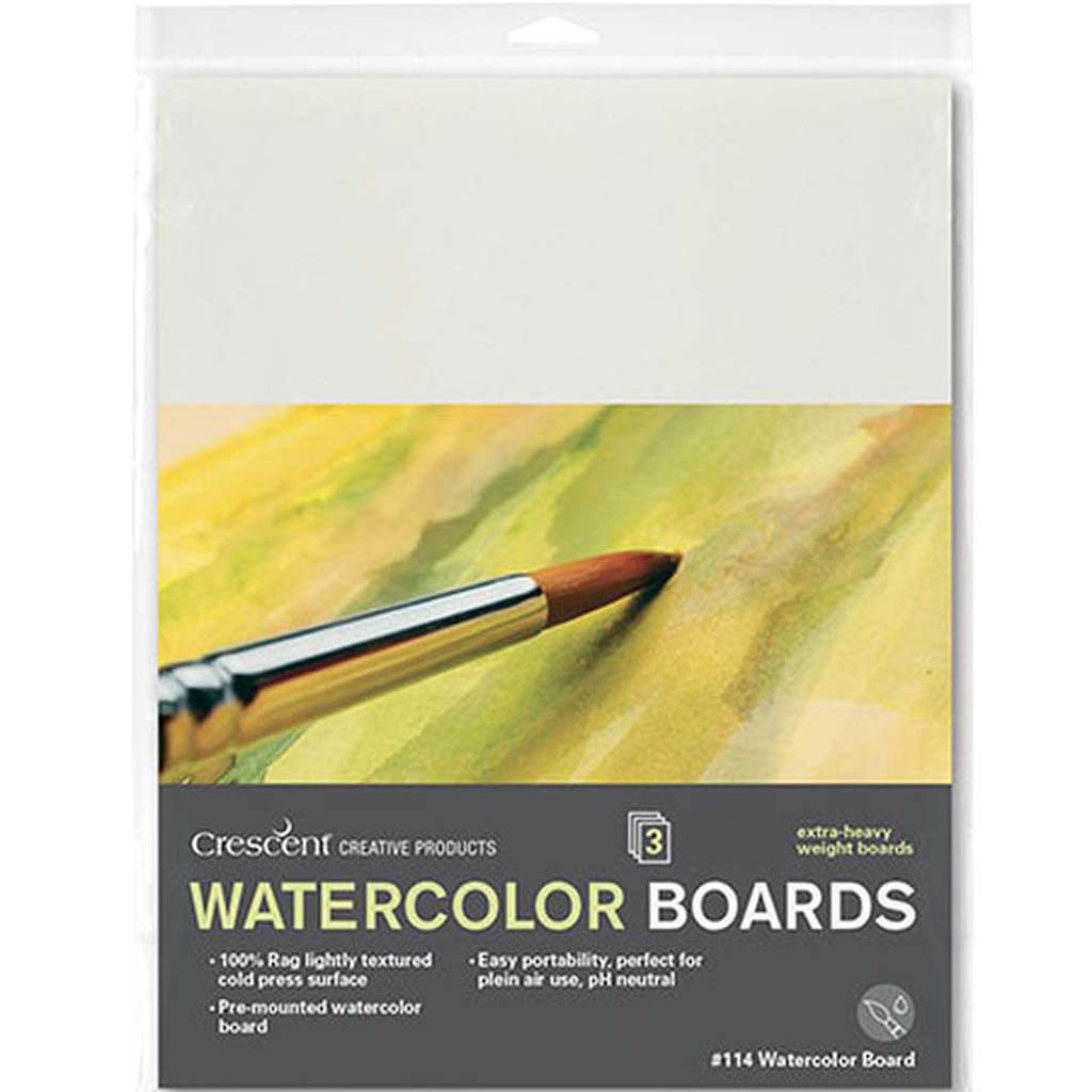 Watercolor Board 11in x 14in White Set of 3