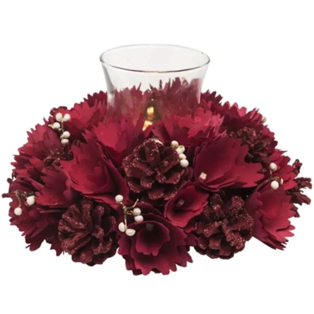 Red Rose Candle Holder 
