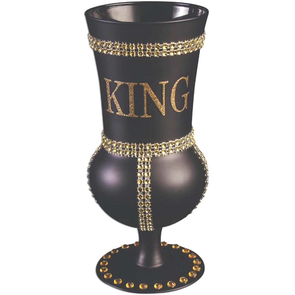 King Black with Gold Glass Goblet