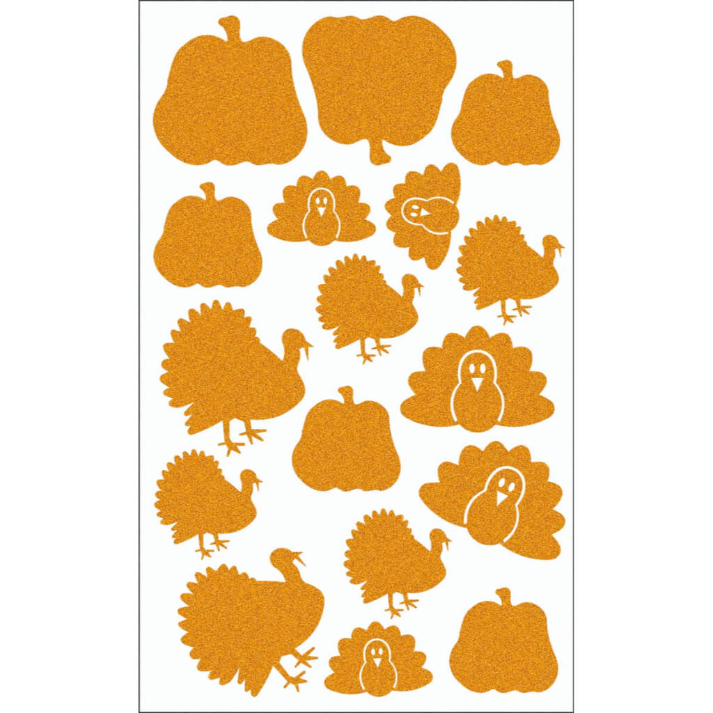 Orange Turkey Pumpkin Sticker Pack