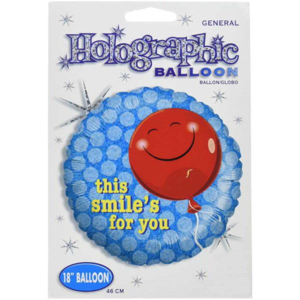 Foil Balloon This Smile&#39;s for You Holographic 18in